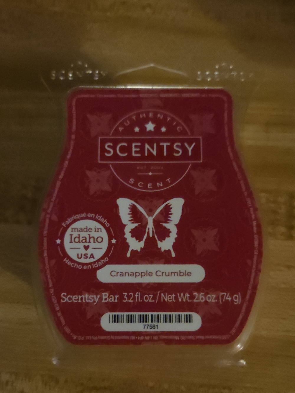 Scentsy Cranapple Crumble Wax Bar - Red